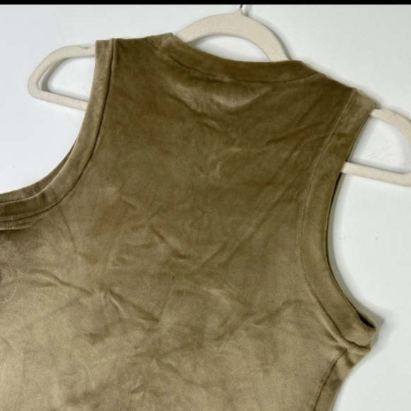 Skims | Velour Crew Neck Cropped Tank Top Women’s Size Medium Gold Plush - Picture 4 of 6
